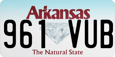 AR license plate 961VUB