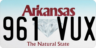 AR license plate 961VUX