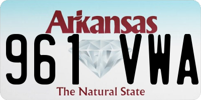 AR license plate 961VWA