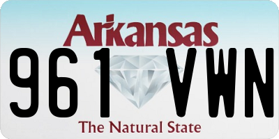 AR license plate 961VWN