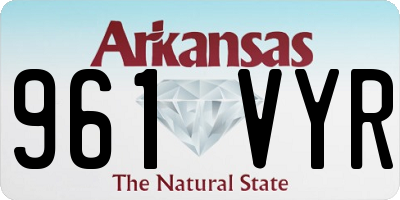 AR license plate 961VYR