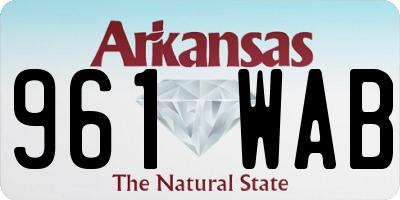 AR license plate 961WAB