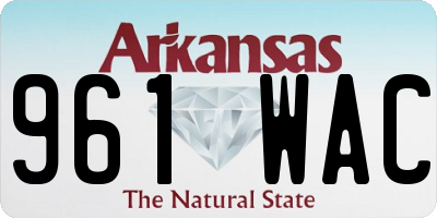 AR license plate 961WAC