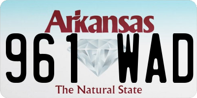AR license plate 961WAD