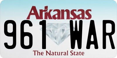 AR license plate 961WAR