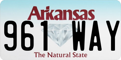 AR license plate 961WAY