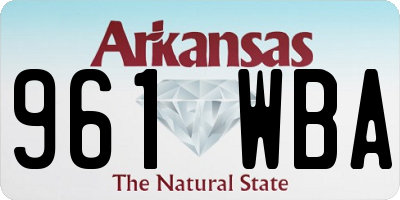 AR license plate 961WBA