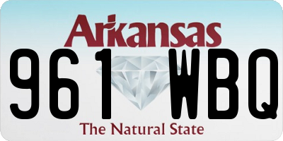 AR license plate 961WBQ