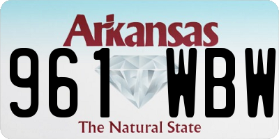 AR license plate 961WBW