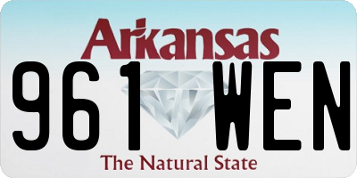 AR license plate 961WEN