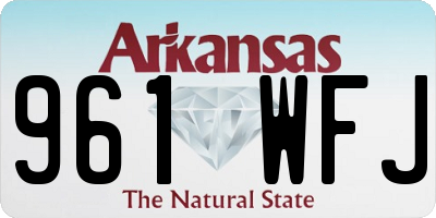 AR license plate 961WFJ