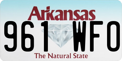 AR license plate 961WFO