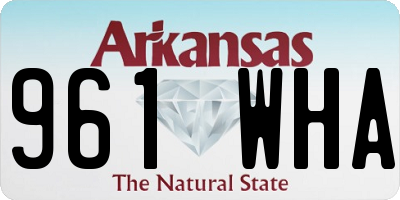 AR license plate 961WHA