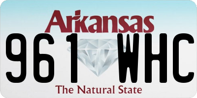 AR license plate 961WHC