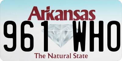 AR license plate 961WHO