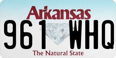 AR license plate 961WHQ