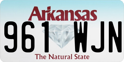 AR license plate 961WJN