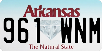AR license plate 961WNM