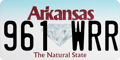 AR license plate 961WRR