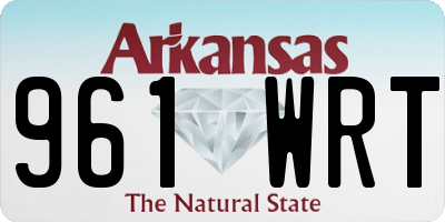 AR license plate 961WRT