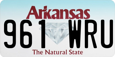 AR license plate 961WRU