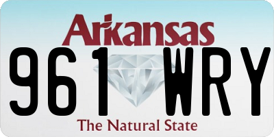 AR license plate 961WRY