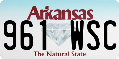 AR license plate 961WSC