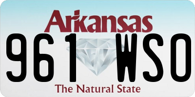 AR license plate 961WSO