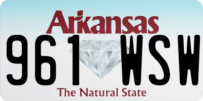 AR license plate 961WSW