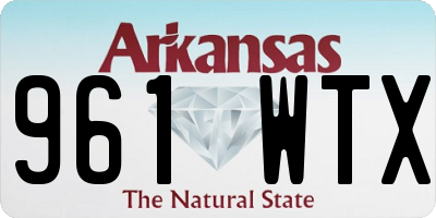 AR license plate 961WTX