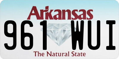 AR license plate 961WUI