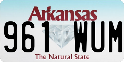 AR license plate 961WUM