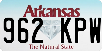 AR license plate 962KPW