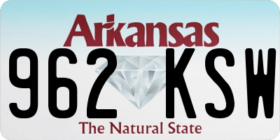 AR license plate 962KSW