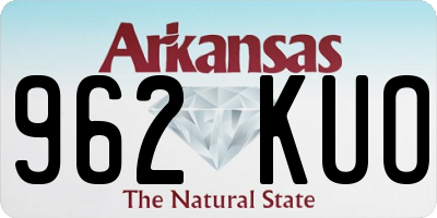 AR license plate 962KUO