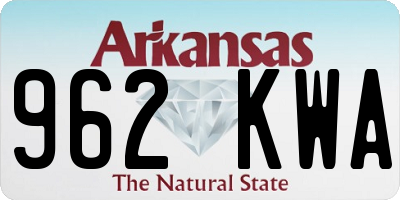 AR license plate 962KWA