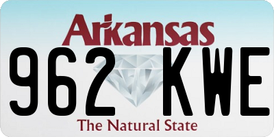 AR license plate 962KWE