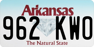 AR license plate 962KWO