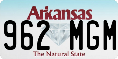 AR license plate 962MGM