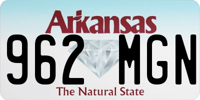 AR license plate 962MGN