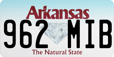 AR license plate 962MIB