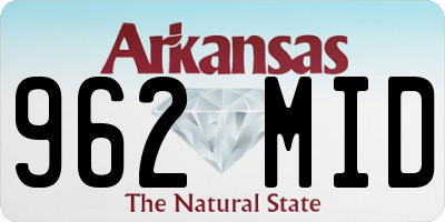 AR license plate 962MID