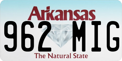 AR license plate 962MIG