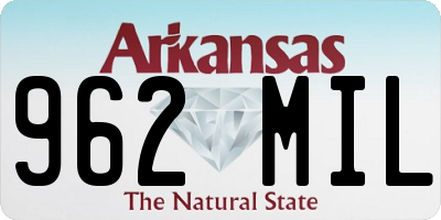 AR license plate 962MIL
