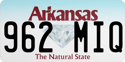 AR license plate 962MIQ