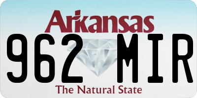 AR license plate 962MIR