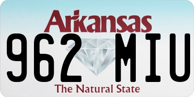 AR license plate 962MIU