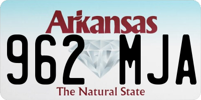 AR license plate 962MJA