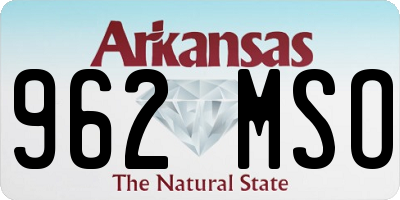 AR license plate 962MSO