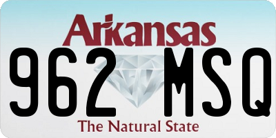 AR license plate 962MSQ